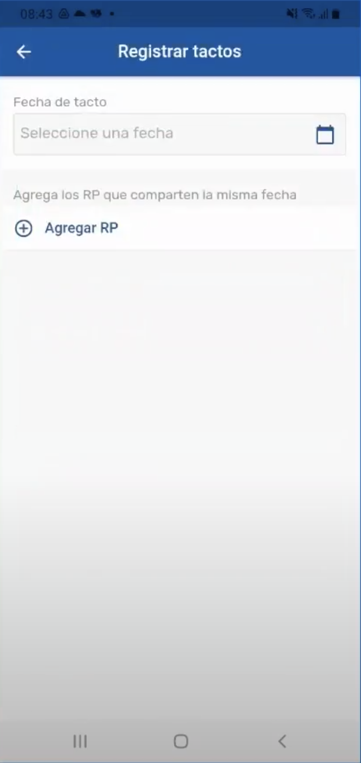 Registro de tacto, opción Registro Multiple